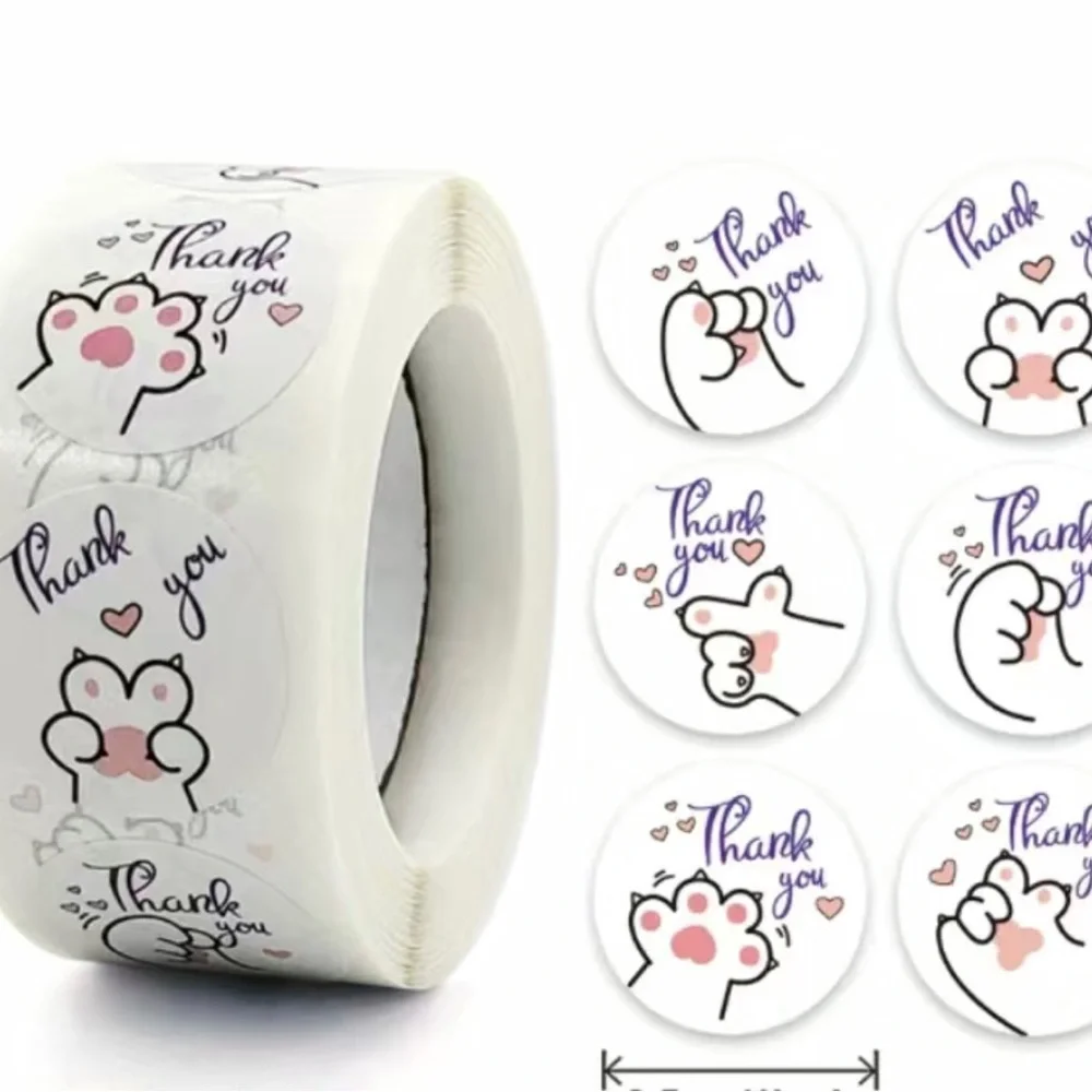 500 Thank You, cat stickers.